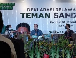 Relawan Teman Sandi di Makassar, Ikut Deklarasi Serentak Sambil Bagi-bagi Sembako
