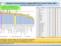 Cakupan Imunisasi Dasar Lengkap di Sulsel Tertinggi di Indonesia