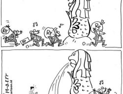 Viral Karikatur Patung Singa Sambut Gembira Tikus-tikus Bawa Rupiah, Netizen: True Story