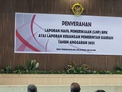 Wakili Enam Ketua DPRD se-Sulsel, Ketua DPRD Sinjai Beri Sambutan Pada Penyerahan LKPD tahun 2021