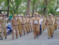 Meriah Perayaan HUT RI di Barru, Sekda dan Kepala OPD Ikut Gerak Jalan