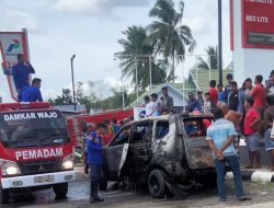 Mobil Terbakar di SPBU Salojampu Wajo, Sopirnya Kabur Diduga Pengepul BBM Subsidi