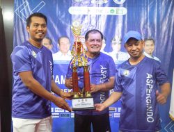 Nurdin Halid Bersama Dosen UNM Juara 3 Eksekutif Tenis Lapangan ASPEKSINDO – KAPASGAMA Cup 2022