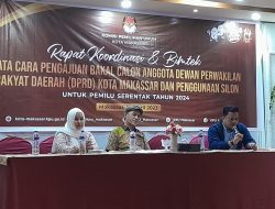 KPU Kota Makassar Gelar Rakor dan Bimtek untuk Bacaleg Pemilu 2024