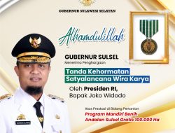 Andi Sudirman Sulaiman Terima Penghargaan Satyalancana Wira Karya dari Presiden RI