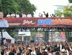Prabowo-Amran Sulaiman Unjuk Kedekatan di Jalan Sehat Anti Mager Bareng 500.000 Warga Sulsel