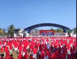 Ribuan Peserta Padati Senam Merdeka HUT RI di Lapangan Sumpang Binangae