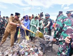 Pj Gubernur Bahtiar dan Ketua DPRD Andi Ina Dampingi KASAD TNI dalam Gerakan Perangi Sampah Plastik 