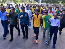 Pj Gubernur Sulsel Kompak Ikuti Olahraga Bersama TNI-Polri dalam Rangka HUT Bhayangkara ke-78