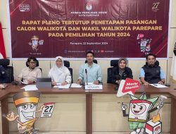 KPU Tetapkan Empat Pasangan Calon Pilwalkot Parepare