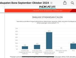 Survei Indikator: Andi Asman-Akmal 57,3 Persen, Andi Islamuddin-Irwandi 14,2 Persen, Andi Rio-Amir Mahmud 9,5 Persen