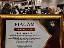 KPU Wajo Sabet Penghargaan, Peringkat I Pengelolaan Keuangan Ad Hoc Untuk Kategori III